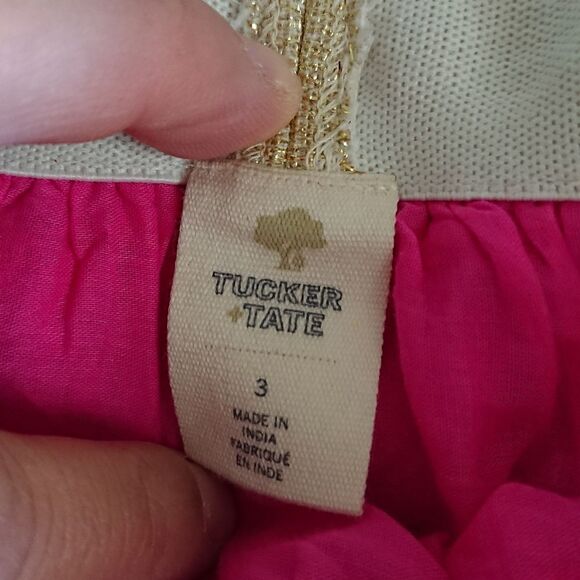 Tucker + Tate Tulle 3 layers tiered gold sparkle pink Skirt sz 3 - Picture 6 of 9